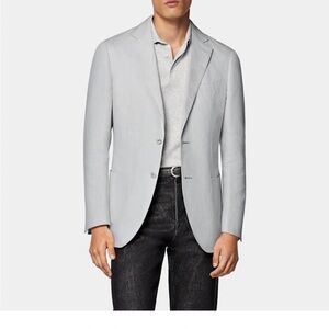 Suit Supply Grey Linen Men's Gray Blazer